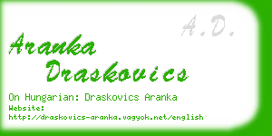 aranka draskovics business card